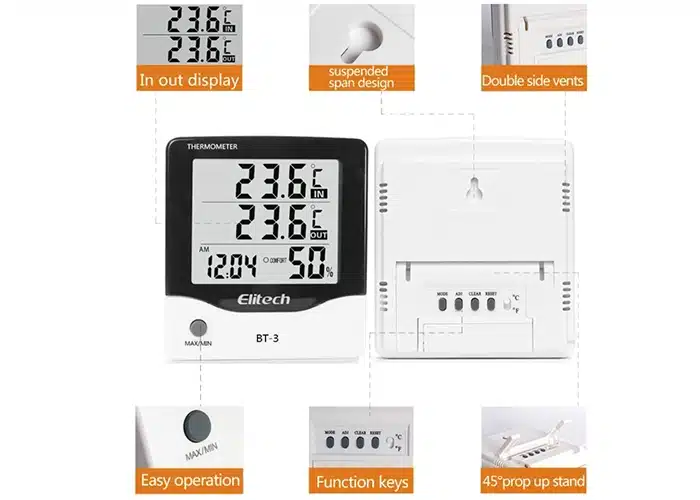 Termohigrómetro Digital Elitech BT-3 LCD - Imagen 3